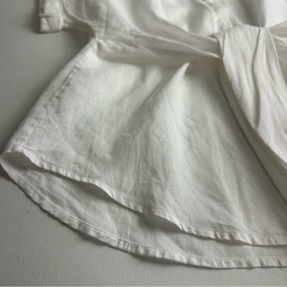 Ralph Lauren size,L linen tie, front concealed button short cuff sleeve blouse - Picture 12 of 14